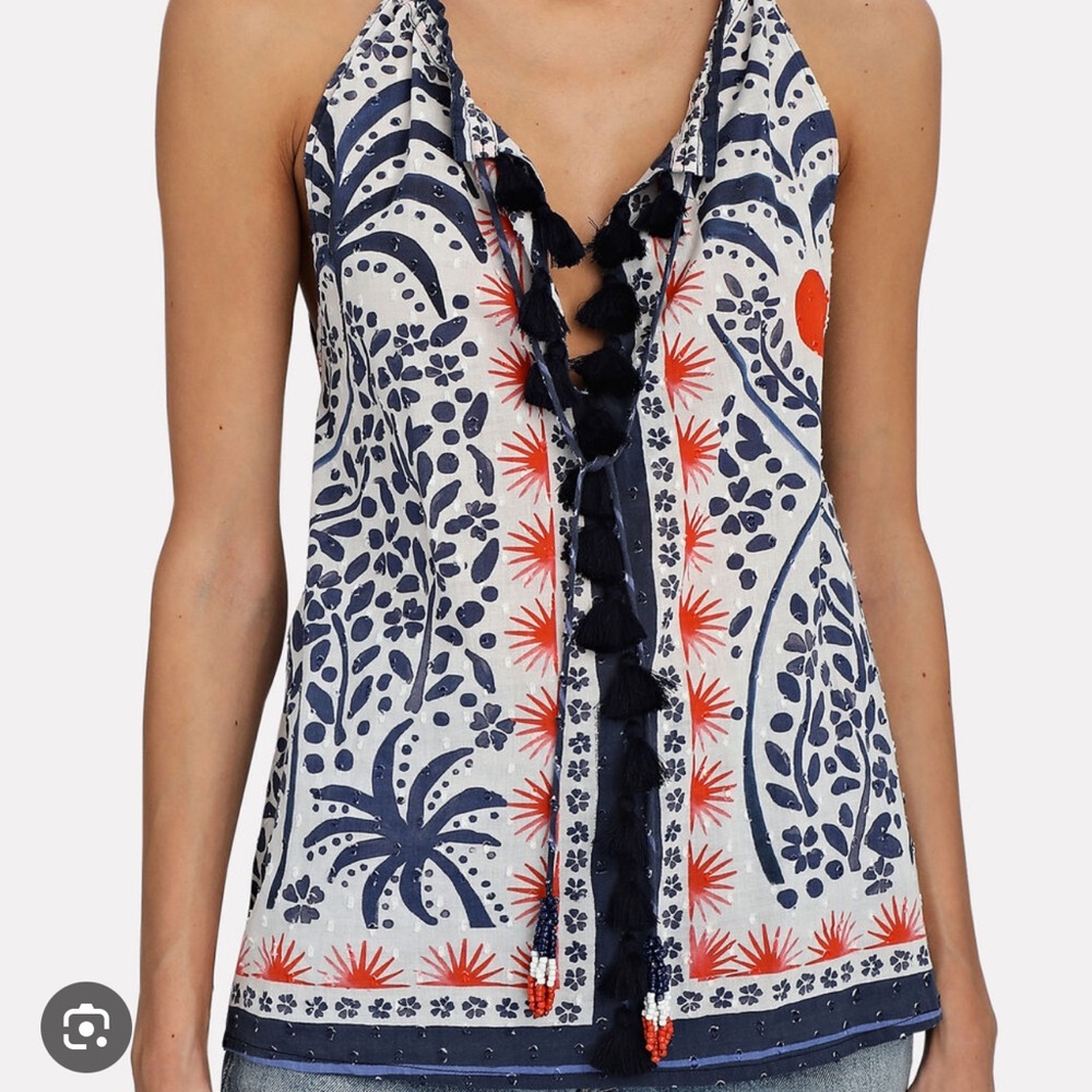 NWT Farm Rio afternoon breeze tassel blouse Small